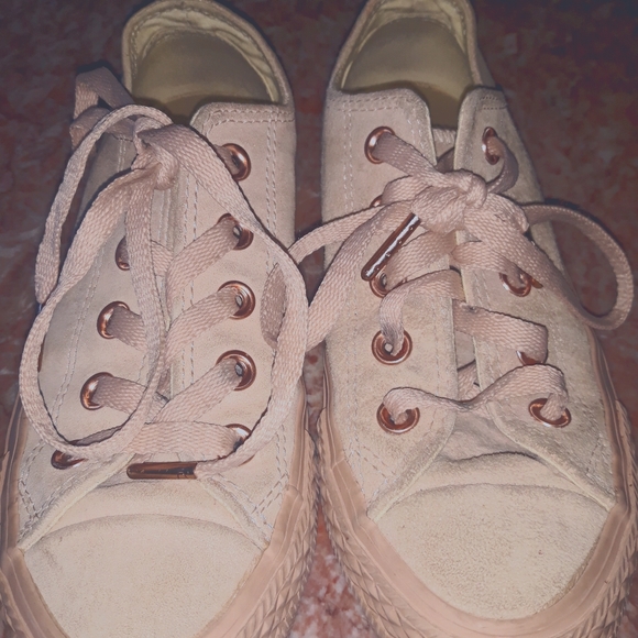 Converse Shoes - Converse ALL STAR Rose Gold Suede Low Tops